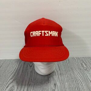 Vintage Craftsman Red Snapback Trucker Hat